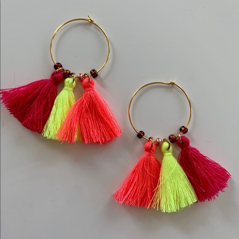 Multi-color Boho Tassel Earrings
